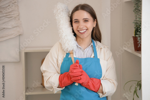 Female janitor with pp-dust...