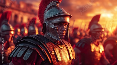 Roman gladiators battling in a haunted arena during Pompeii s Halloween festival close up - A spooky twist on historical reenactments - surreal - Multilayer - Arena backdrop photo