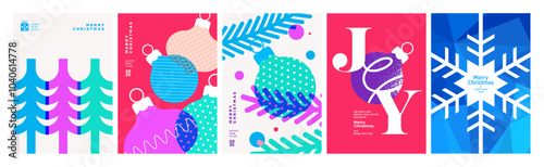 Merry Christmas and Happy New Year Greeting Cards. Vector illustration concepts for background, greeting card, party invitation card, website banner, social media banner, marketing material.
