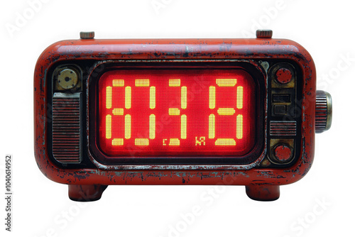 Obraz na płótnie Red digital clock isolated on transparent background, png file, no background png file w salonie