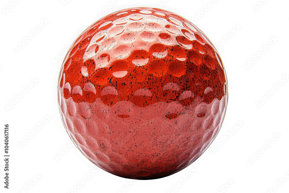 Red Golf Ball isolated on transparent background, png file, no background png file