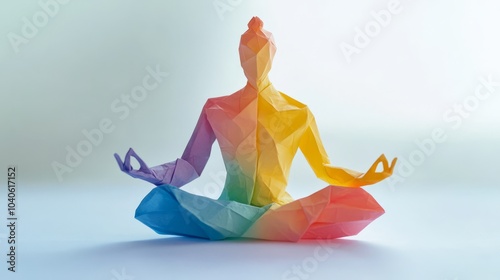Colorful Origami Buddha