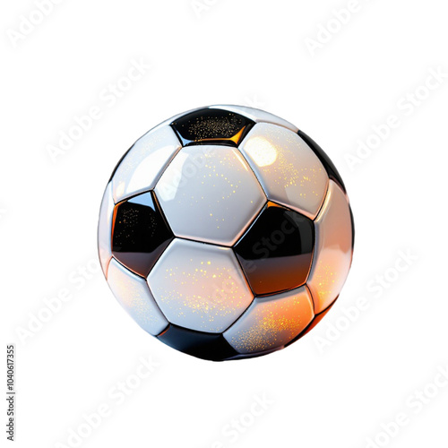a black and white soccer ball, ai generated png transparent background 