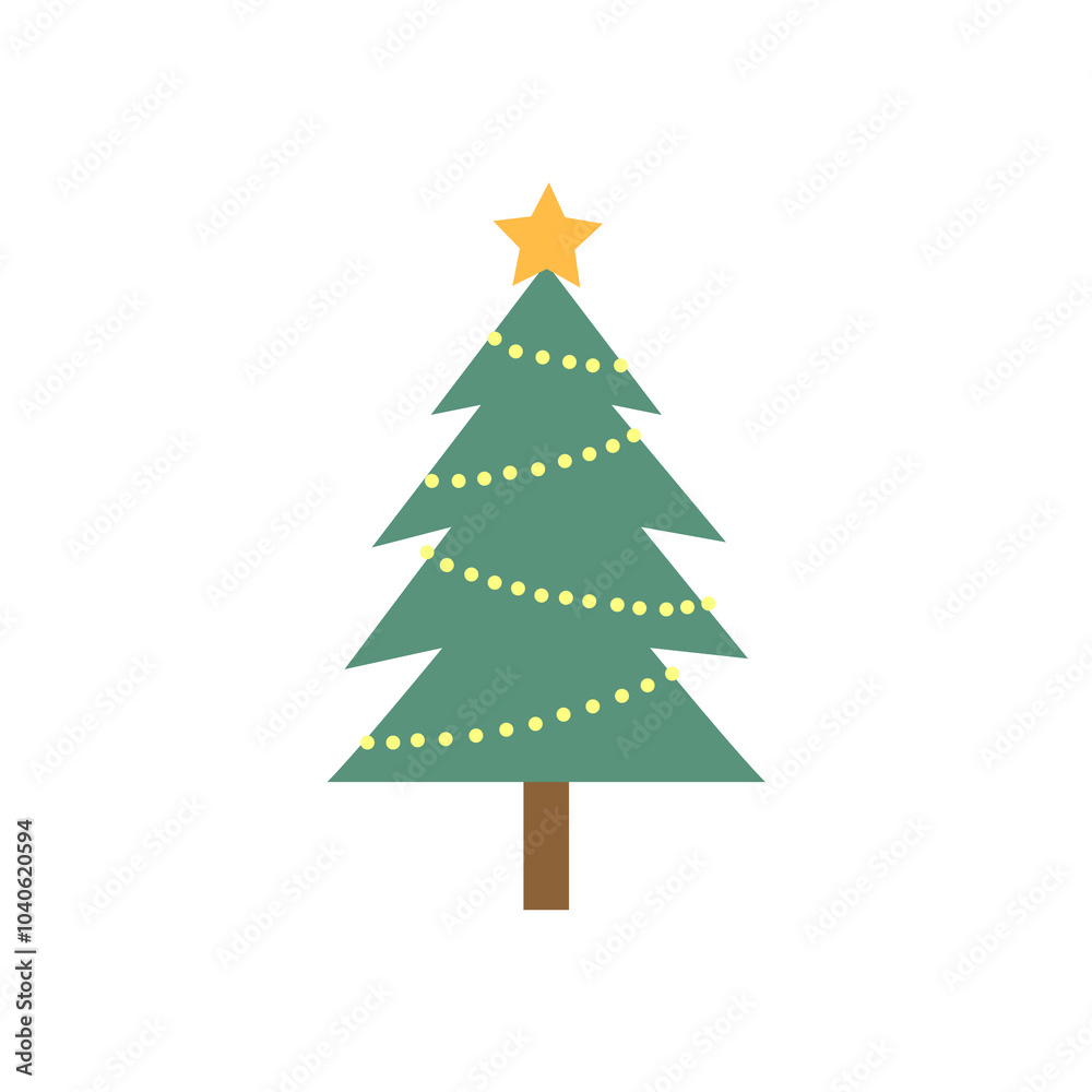 Fototapeta premium Christmas decoration tree isolated on white background.