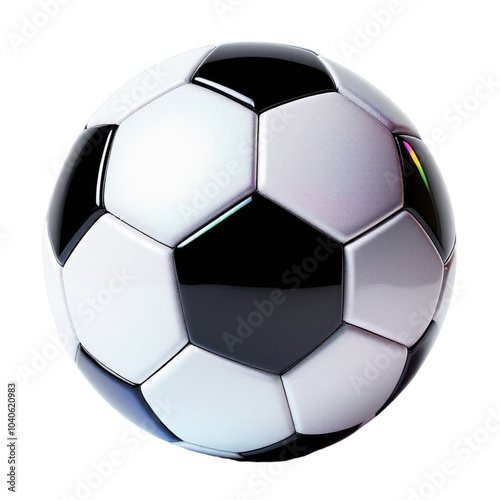 a black and white soccer ball, ai generated png transparent background 