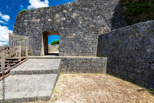 View of Urasoe Castle Ruins in Okinawa, Japan photo