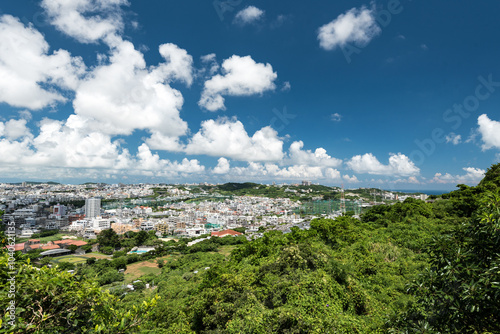 View of City of Urasoe in Okinawa from Urasoe Castle and the Battlefield of Hacksaw Ridge photo