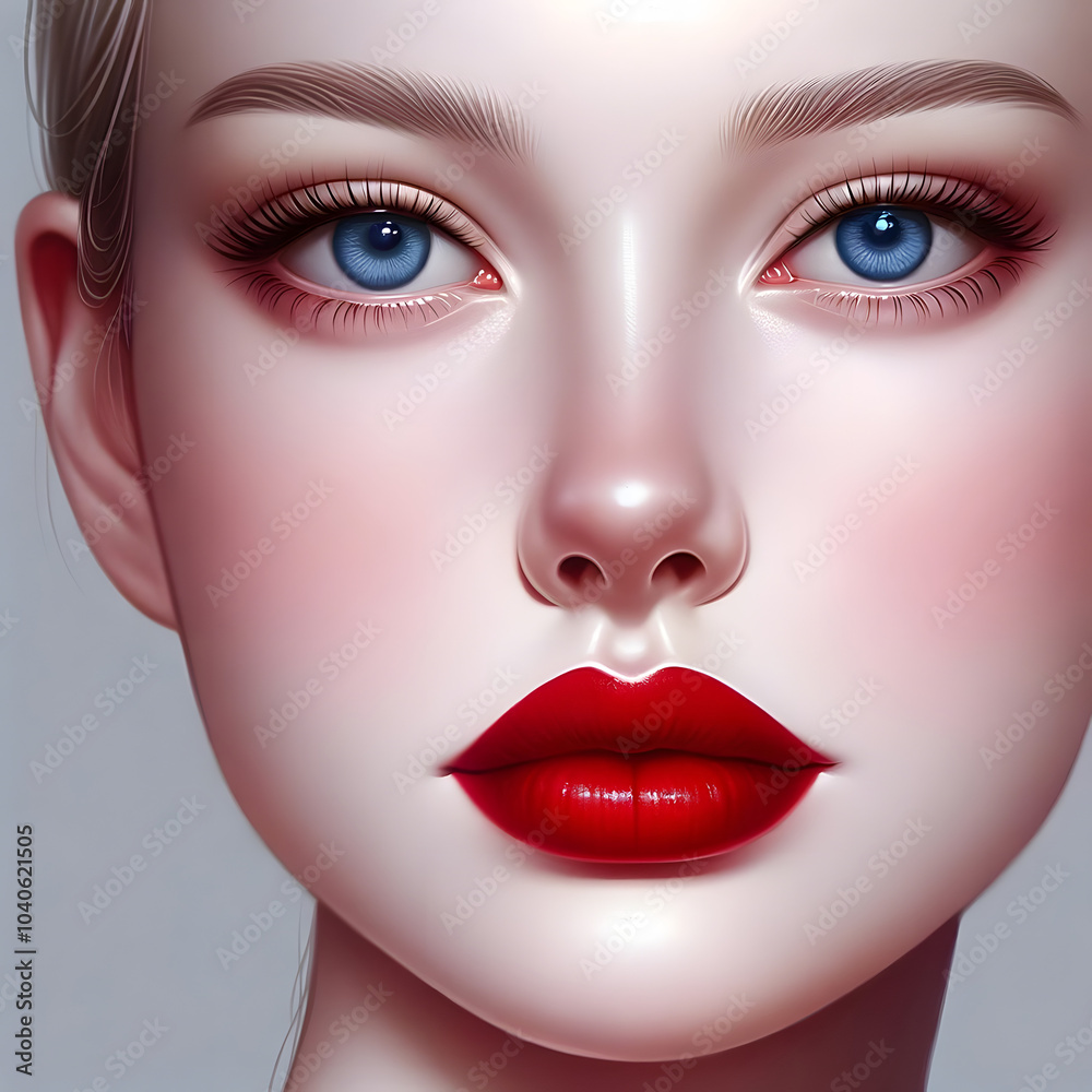 ROSTRO OJOS AZULES LABIOS ROJOS ROSTRO OJOS AZULES LABIOS ROJOS