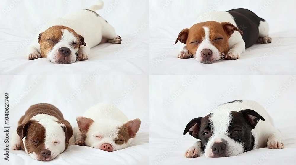 Adorable Sleeping Puppies on a Soft Surface Captured in Daylight Generative AI Adorable Sleeping Puppies on a Soft Surface Captured in Daylight Generative AI