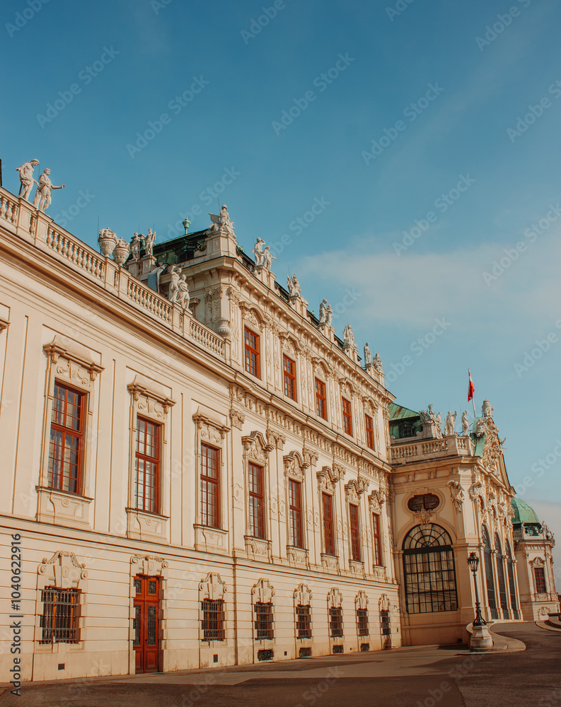Side view of Upper Belvedere Palace in Vienna, Austria Side view of Upper Belvedere Palace in Vienna, Austria