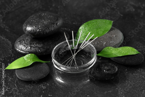 Bowl with acupuncture needl...