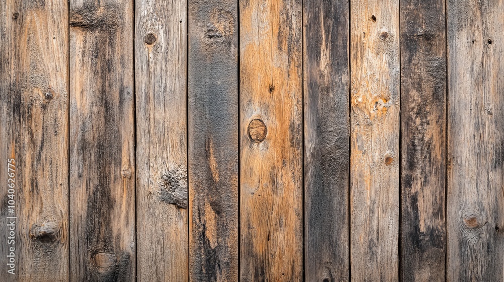 Naklejka premium A wood texture background featuring an old natural pattern with retro plank wood. The surface displays the fine grain of natural oak or walnut