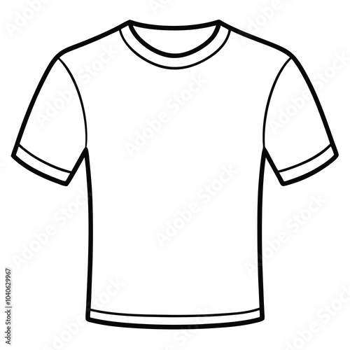 Minimalist T-shirt Outline Vector Design for Apparel Branding