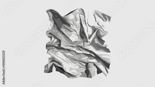 Crumpled and wrinkled white paper mockup. Realistic vector illustration set of creased blank a4 vertical sheet. Empty rough folded cardboard banner template with rumpled surface. Puckered page.