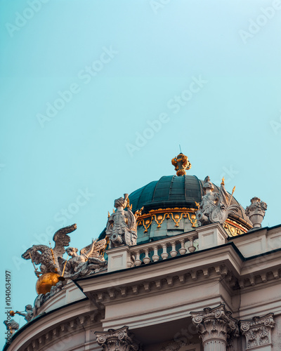 Photography Ornate architectural detail of historic Belvedere Palace in Vienna, Austria