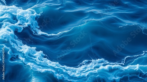 Abstract Blue Waves - Captivating Drone Photography in Stunning 32K Resolution for Visual Exploration