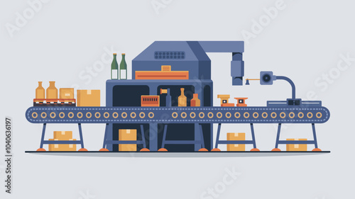 Conveyor belt at factory, plant or warehouse in front and perspective view. Vector realistic illustration of automated machine in mass production line isolated on white background