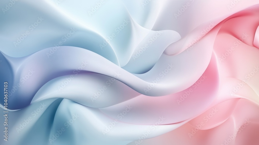Obraz premium Smooth abstract fabric waves in pastel colors