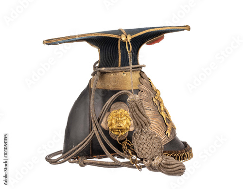 Historical Cavalry Helmet with Intricate Detailing photo