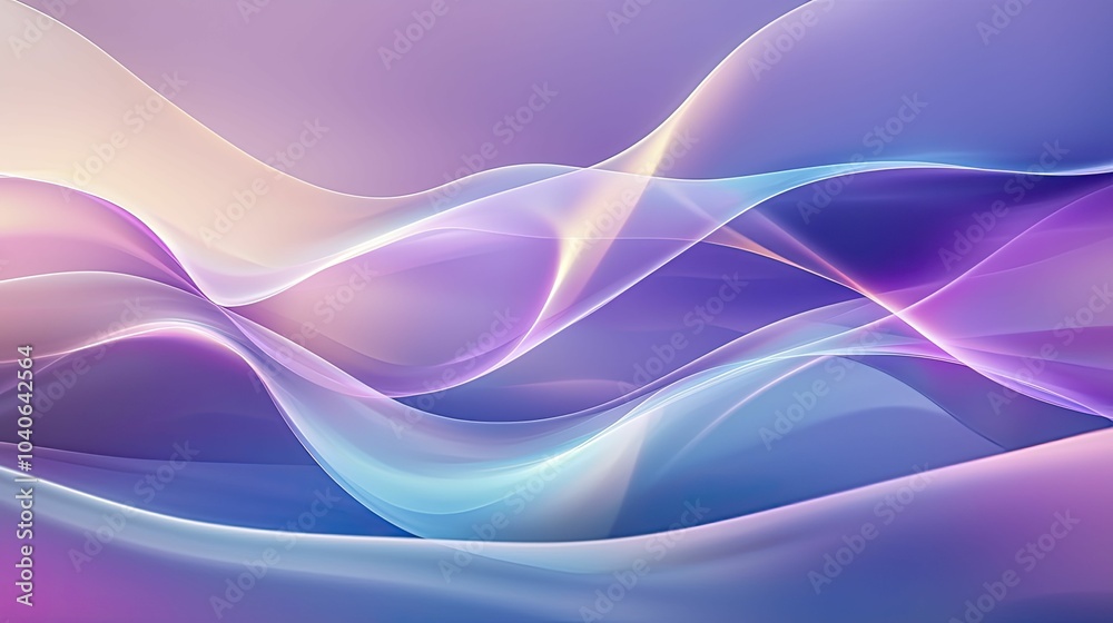 Soft abstract waves gently merging, expressing an emotional bond built on trust, smooth transitions between vibrant purples and calm blues, glowing highlights, layered transparency Soft abstract waves gently merging, expressing an emotional bond built on trust, smooth transitions between vibrant purples and calm blues, glowing highlights, layered transparency