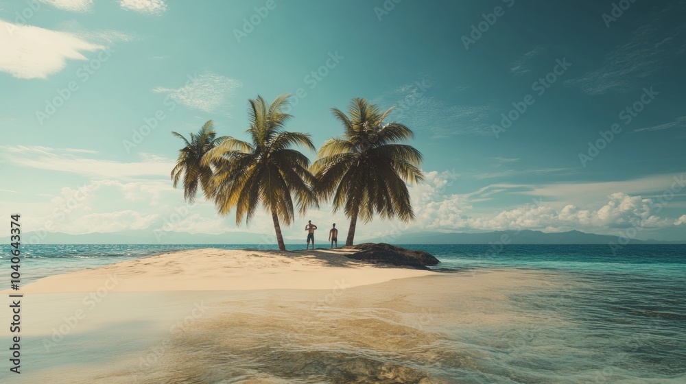 Tropical Island with Palm Trees Surrounded by Calm Ocean Waters
Tropical Island with Palm Trees Surrounded by Calm Ocean Waters