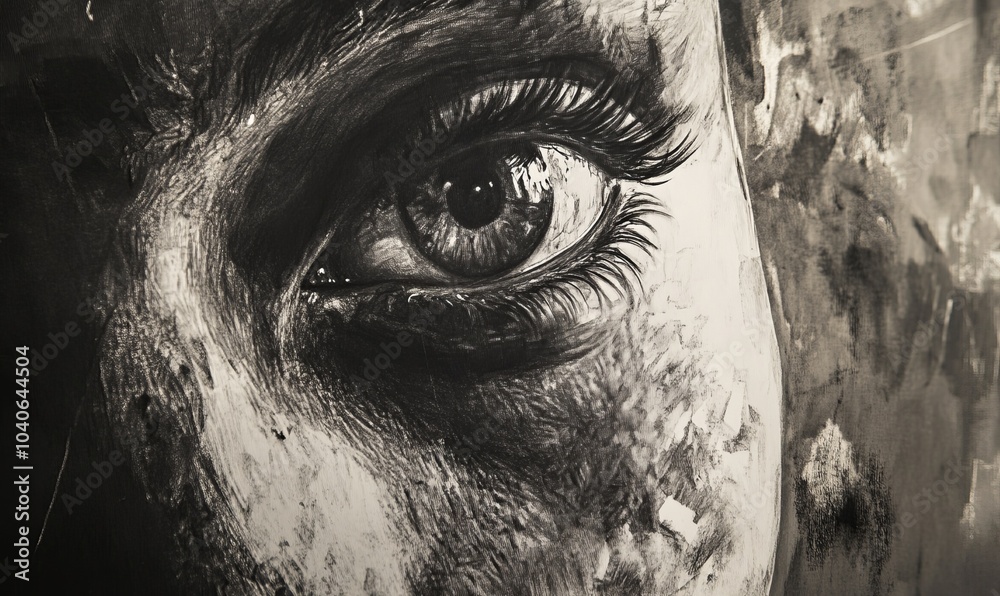 Obraz premium Charcoal smudges on paper showcasing subtle textures and tones from an artistic creation, highlighting detail and the interplay of light