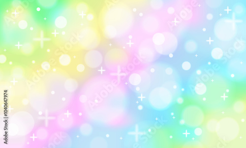Aesthetic y2k lgbt flag themed background with bokeh. Stock vector illustration in magic realistic style.