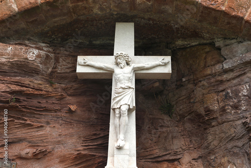 depiction of jesus on the cross photo