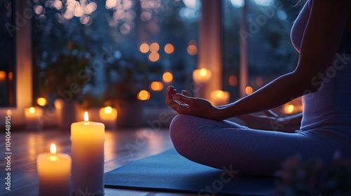 yoga meditation in the evening