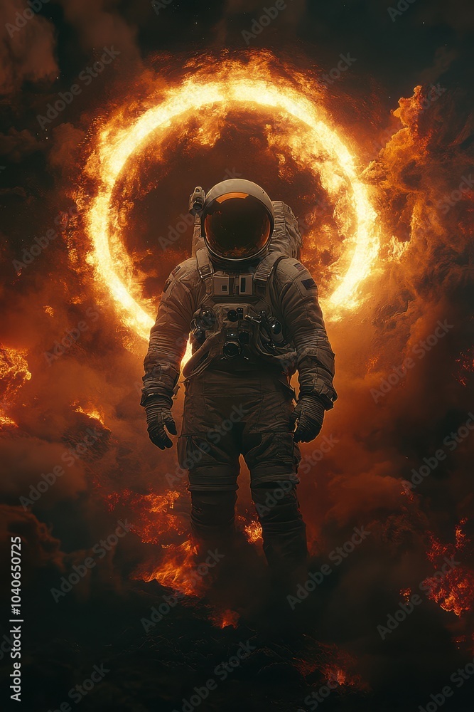 Astronaut Standing on a Mysterious Alien Planet Astronaut Standing on a Mysterious Alien Planet