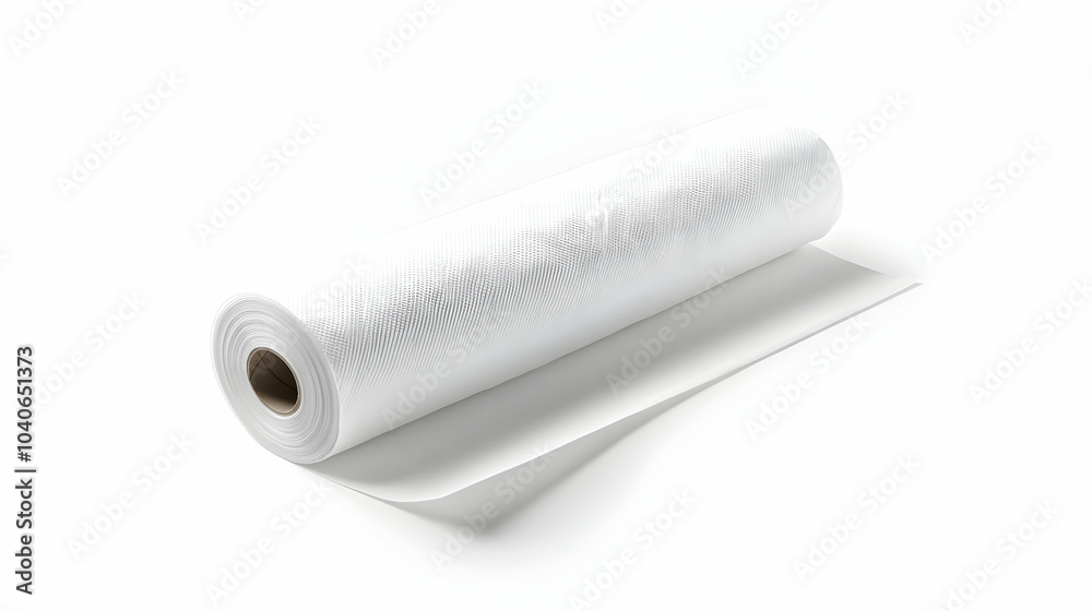 A single roll of white paper towel. Isolated on white background, - A single roll of white paper towel. Isolated on white background, -