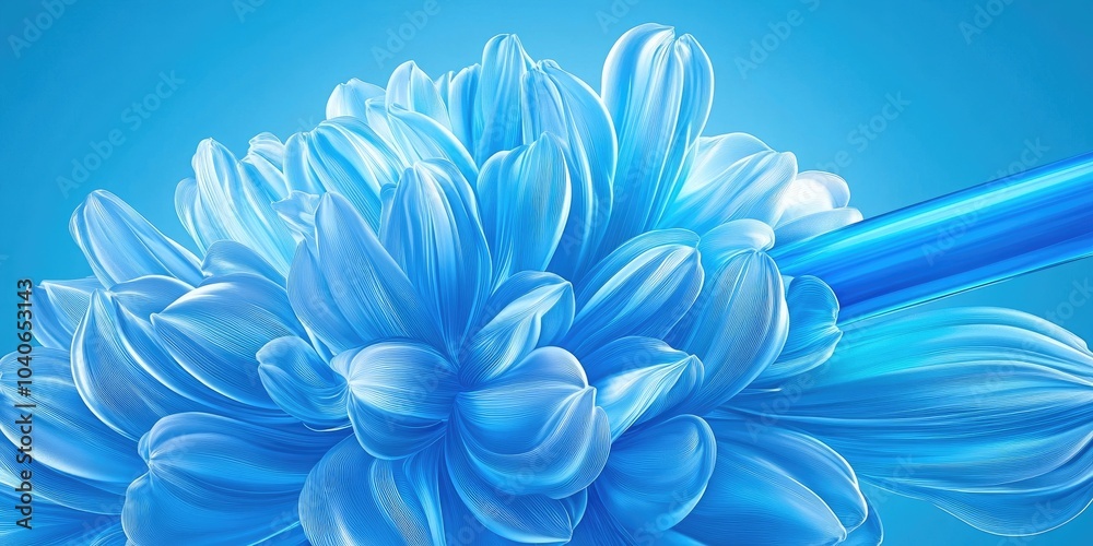 Obraz premium Intense close-up of a flower resembling a blue chalk stick, Close-up of a flower that looks like a blue chalk stick