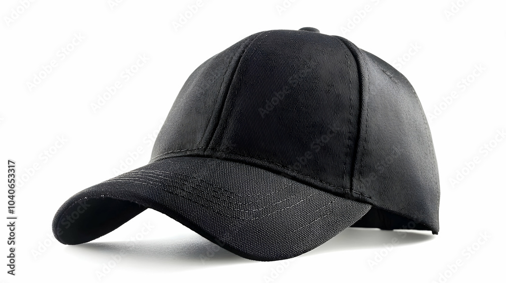 Black baseball cap. Isolated on white background, - Black baseball cap. Isolated on white background, -