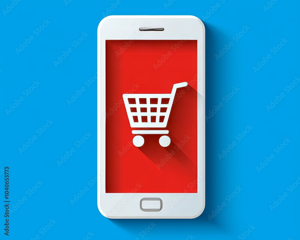 The flat design of this modern ecommerce icon resembles geometric shapes. The flat design of this modern ecommerce icon resembles geometric shapes.
