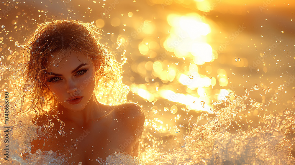 woman in a flowing white dress, performing a dynamic contemporary dance amidst a powerful, expansive wave of positive energy woman in a flowing white dress, performing a dynamic contemporary dance amidst a powerful, expansive wave of positive energy