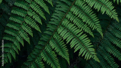 Lush green fern leaves creating a calming rainforest texture