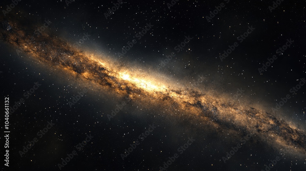 Fototapeta premium Close up of the Milky Way featuring a low noise high quality 3D cartoon rendering captured through a star tracker