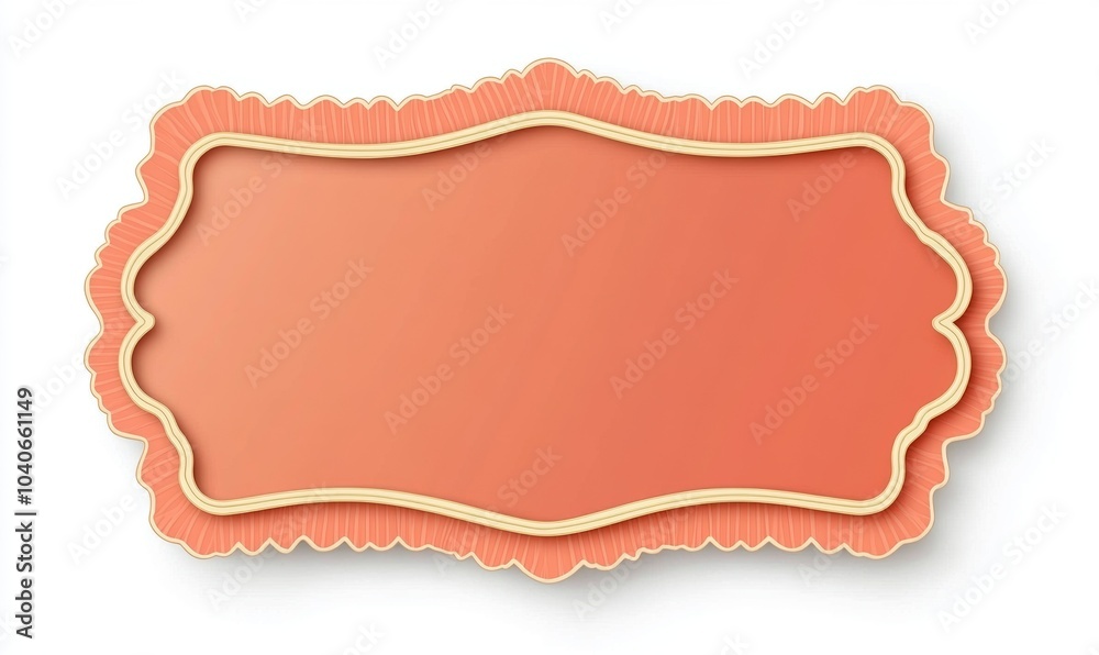 Rectangle shape with wavy edges. Rectangular template of text box, tag or sticker with scalloped borders isolated on white background Rectangle shape with wavy edges. Rectangular template of text box, tag or sticker with scalloped borders isolated on white background