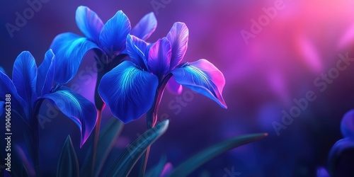 Vibrant Purple Iris Blooms, Vibrant Purple Flower Blooms