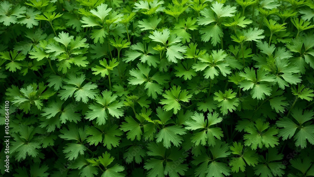 Vibrant green cilantro leaves creating fresh fragrant background Vibrant green cilantro leaves creating fresh fragrant background