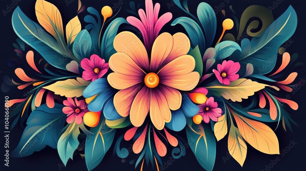Floral 2d artwork design Floral 2d artwork design