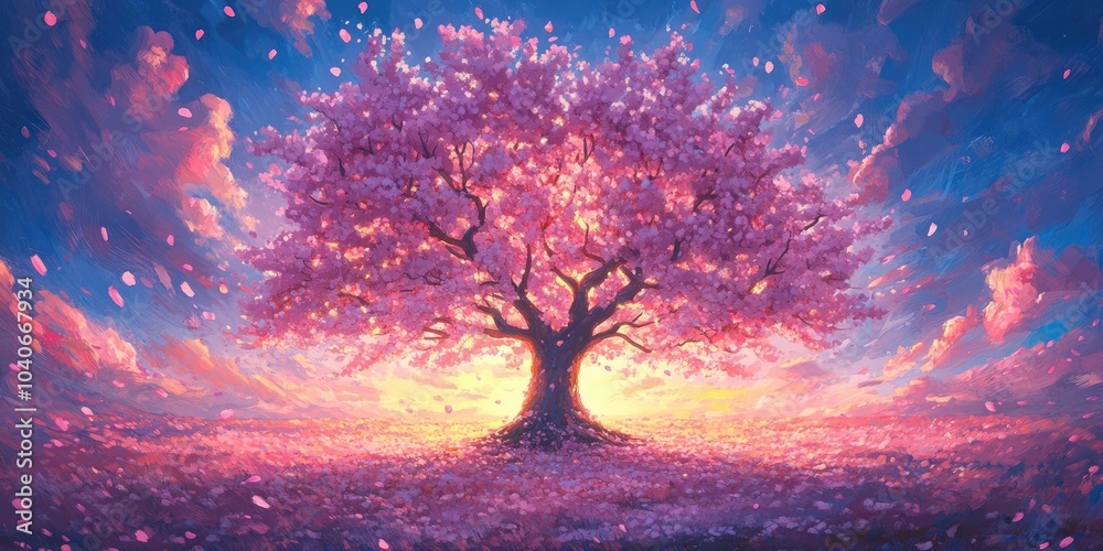 Cherry blossom flowers blooming in a serene garden setting, Blossoming cherry trees in a tranquil garden Cherry blossom flowers blooming in a serene garden setting, Blossoming cherry trees in a tranquil garden