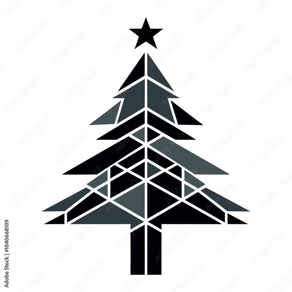 Merry christmas and happy new year, christmas tree, geometry triangle style. vector Merry christmas and happy new year, christmas tree, geometry triangle style. vector