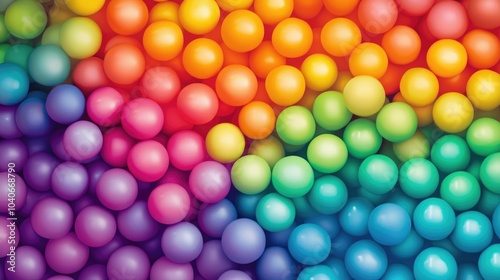 Colorful ball background design for a children s area or playroom Features a rainbow gradient of soft balls in a vector format
