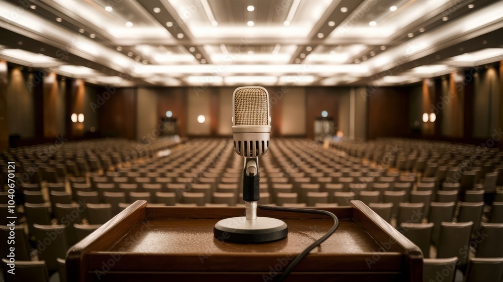 Obraz premium microphone in the big hall