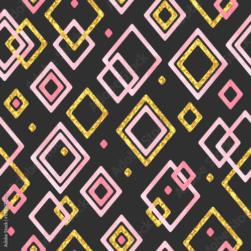 Geometric pattern with gold...