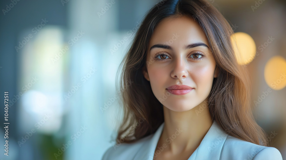 Obraz premium Confident young woman with a calm and elegant demeanor