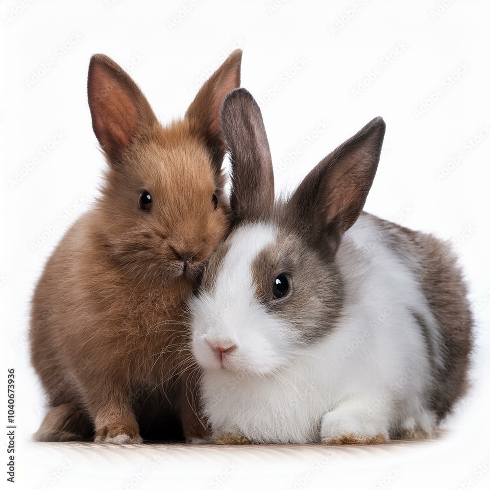Obraz premium rabbit couple cuddling, AI generated