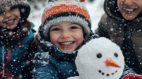 Seasonal delight: children immersed in winter joy, enjoying their holidays with laughter and playful energy, celebrating the magic of weekends and the happiness that accompanies festive moments.