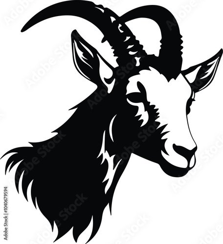 Black silhouette of goat head